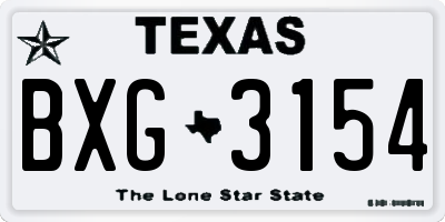 TX license plate BXG3154