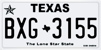 TX license plate BXG3155