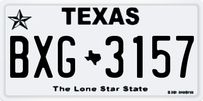 TX license plate BXG3157