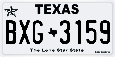 TX license plate BXG3159