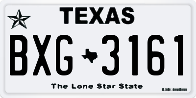 TX license plate BXG3161