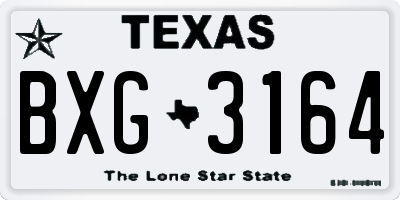 TX license plate BXG3164