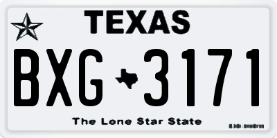 TX license plate BXG3171