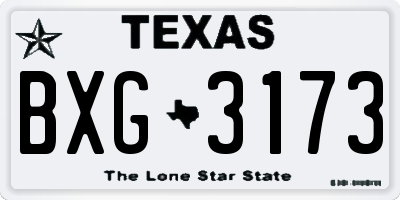 TX license plate BXG3173