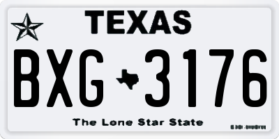 TX license plate BXG3176