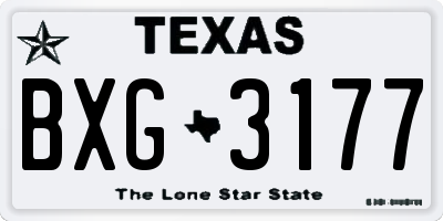 TX license plate BXG3177