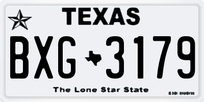 TX license plate BXG3179