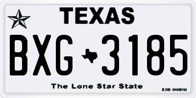 TX license plate BXG3185