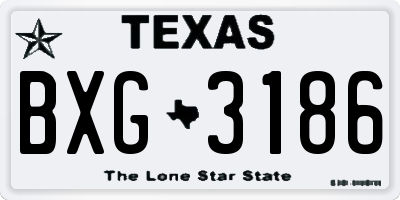 TX license plate BXG3186