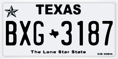 TX license plate BXG3187