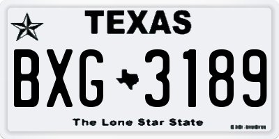 TX license plate BXG3189