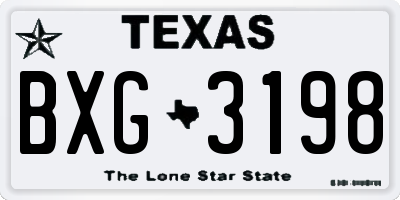 TX license plate BXG3198