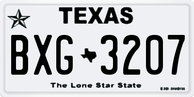 TX license plate BXG3207