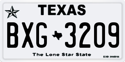 TX license plate BXG3209
