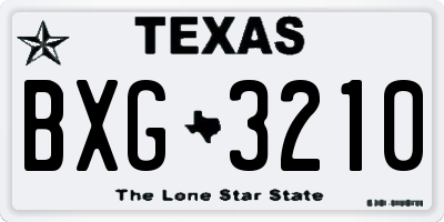 TX license plate BXG3210