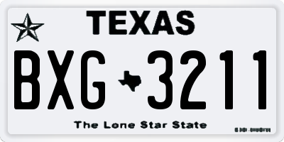 TX license plate BXG3211