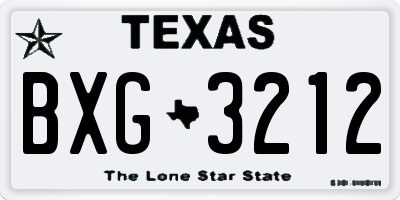 TX license plate BXG3212