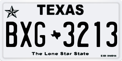 TX license plate BXG3213