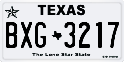TX license plate BXG3217
