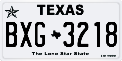 TX license plate BXG3218