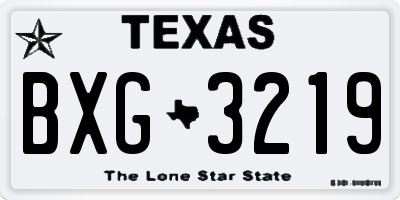 TX license plate BXG3219