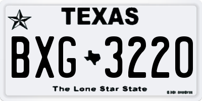 TX license plate BXG3220