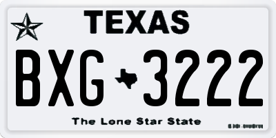 TX license plate BXG3222