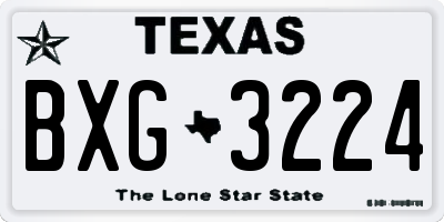 TX license plate BXG3224
