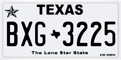 TX license plate BXG3225