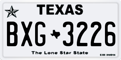 TX license plate BXG3226
