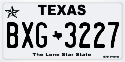 TX license plate BXG3227