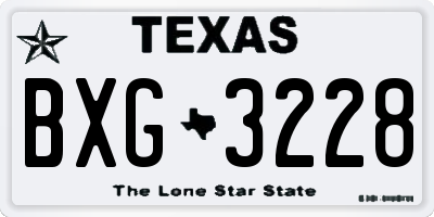 TX license plate BXG3228