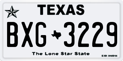 TX license plate BXG3229