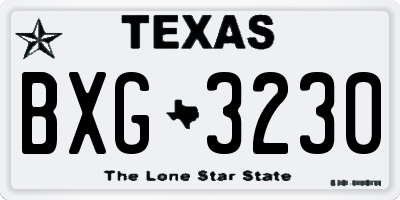 TX license plate BXG3230