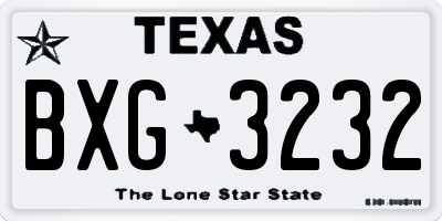 TX license plate BXG3232
