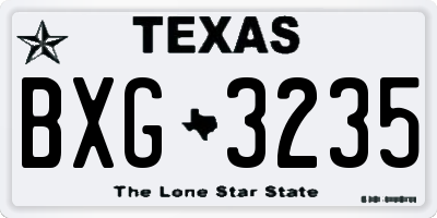 TX license plate BXG3235