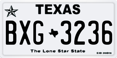 TX license plate BXG3236