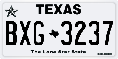 TX license plate BXG3237