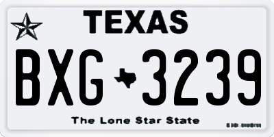 TX license plate BXG3239