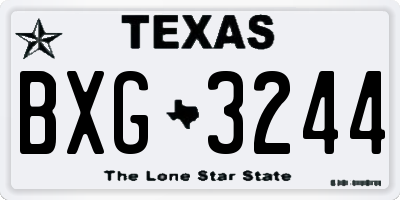 TX license plate BXG3244