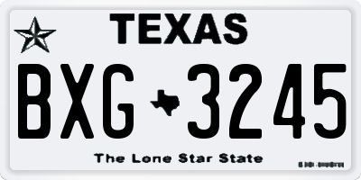 TX license plate BXG3245