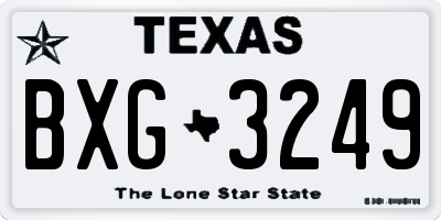 TX license plate BXG3249