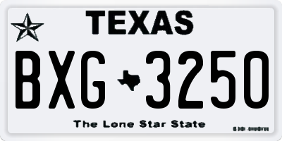 TX license plate BXG3250