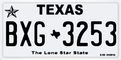 TX license plate BXG3253