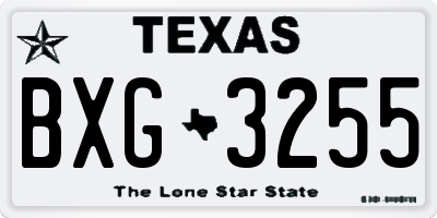 TX license plate BXG3255