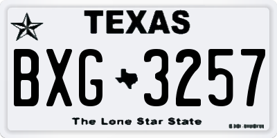 TX license plate BXG3257