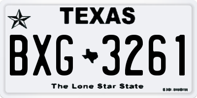 TX license plate BXG3261
