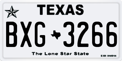 TX license plate BXG3266