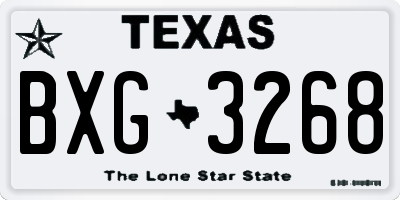 TX license plate BXG3268
