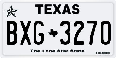 TX license plate BXG3270